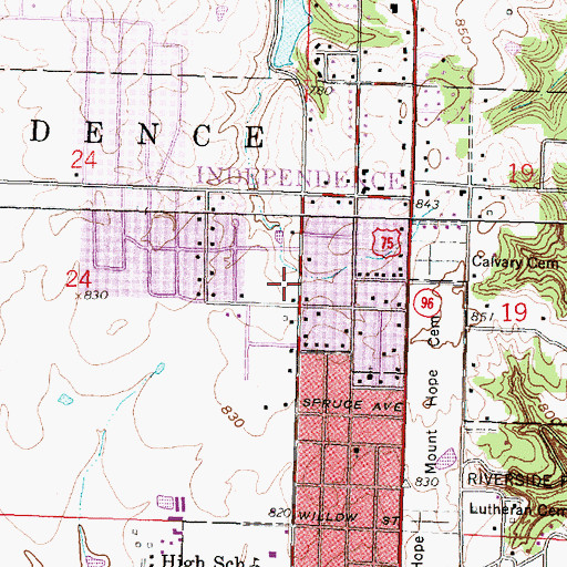 Topographic Map of Kingdom Hall of Jehovah's Witnesses, KS