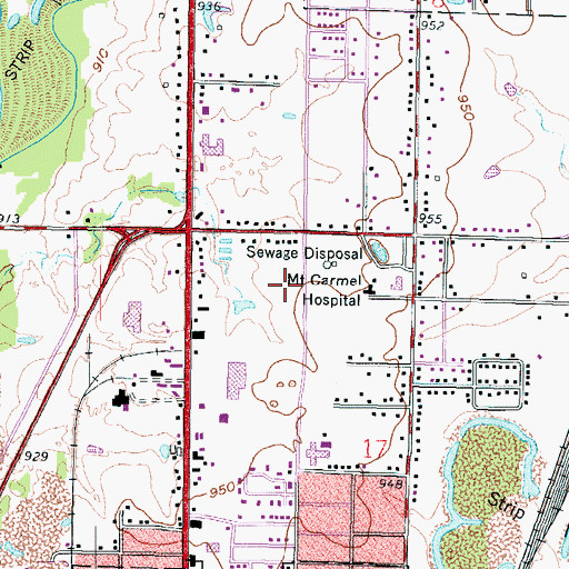 Topographic Map of Liberty Baptist Church, KS