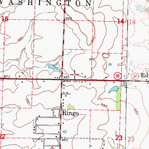 Topographic Map of Living Faith Church of the Nazarene, KS