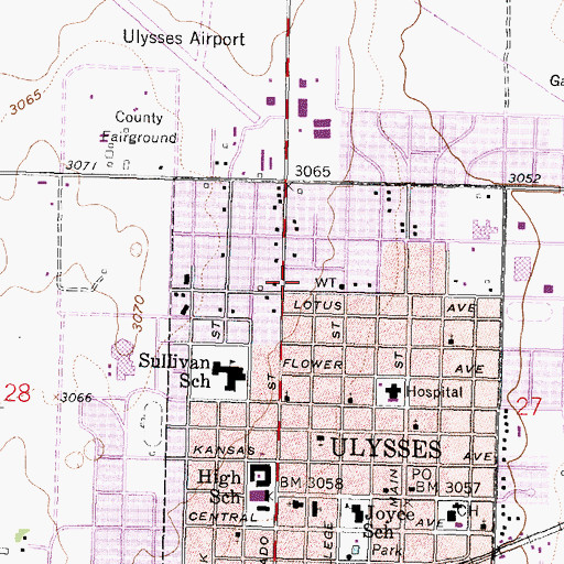 Topographic Map of Mary Queen of Peace Church, KS