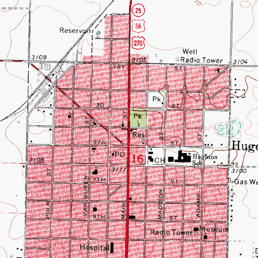 Topographic Map of Monte Santo Pentacostal Church, KS