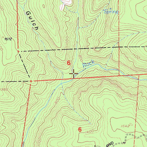 Topographic Map of West Fork Rock Creek, CA