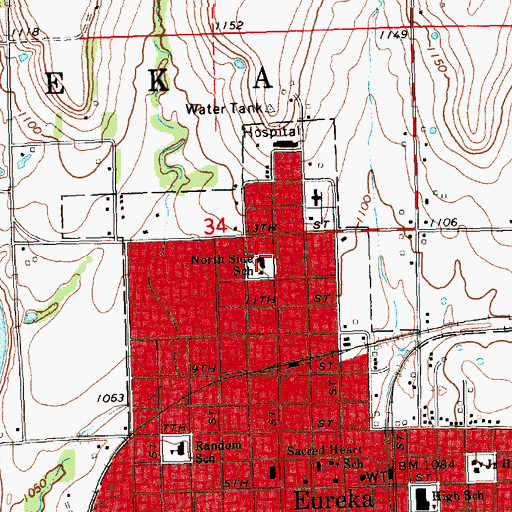Topographic Map of New Life Assembly of God Church, KS