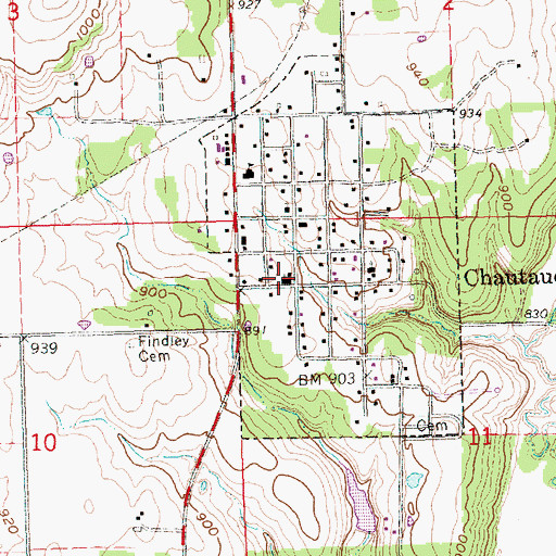 Topographic Map of New Life Baptist Church, KS