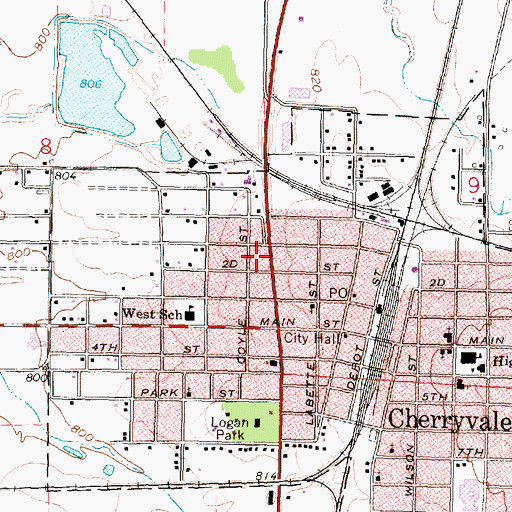 Topographic Map of New Life Praise and Worship Church, KS