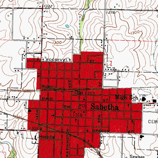 Topographic Map of Parks Chapel African Methodist Episcopal Church, KS