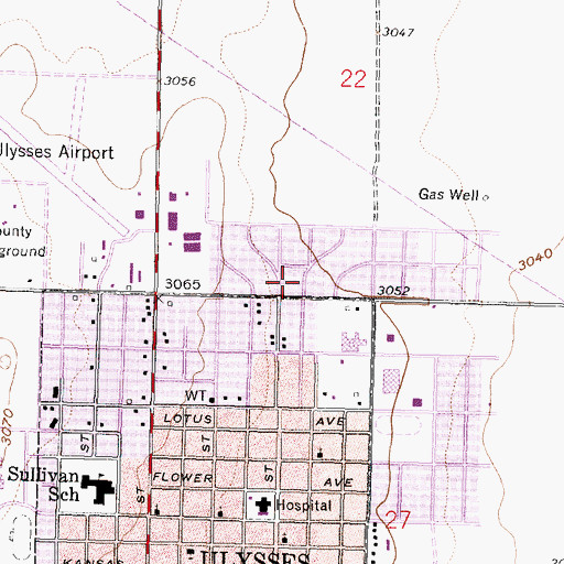 Topographic Map of Patterson Avenue Church of God, KS