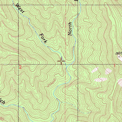 Topographic Map of West Fork Salt Creek, CA