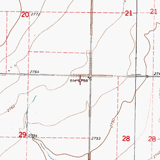 Topographic Map of Plains View Mennonite Church, KS