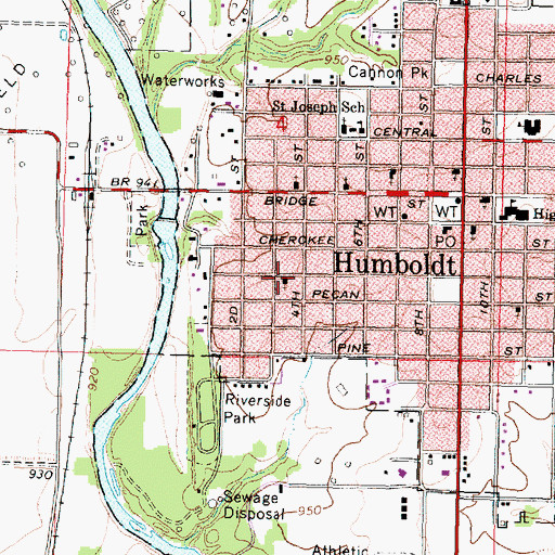 Topographic Map of Poplar Grove Baptist Church, KS
