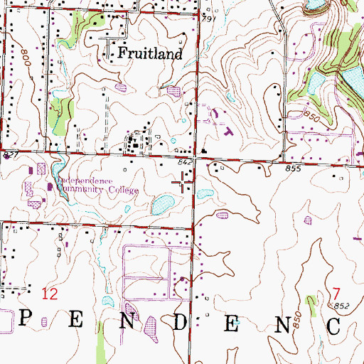 Topographic Map of Riverside Southern Baptist Church, KS