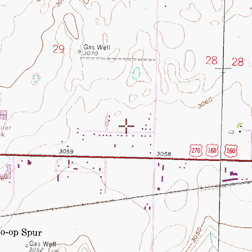 Topographic Map of Rose Lane Church of God, KS