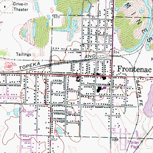 Topographic Map of Sacred Heart Catholic Church, KS