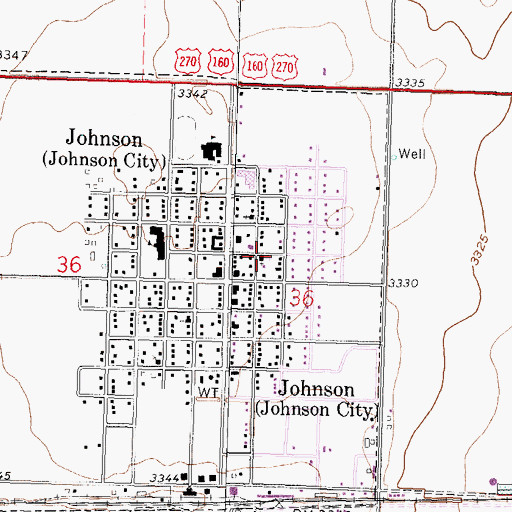 Topographic Map of Saint Bernadette Catholic Church, KS