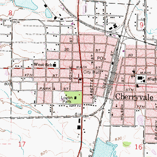 Topographic Map of Saint Francis Xavier Catholic Church, KS