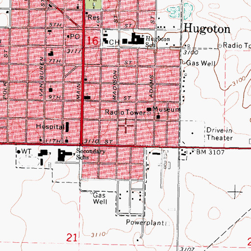 Topographic Map of Saint Helen Catholic Church, KS