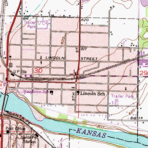 Topographic Map of Saint James African Methodist Episcopal Church, KS