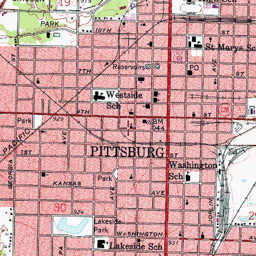 Topographic Map of Saint John Lutheran Church, KS
