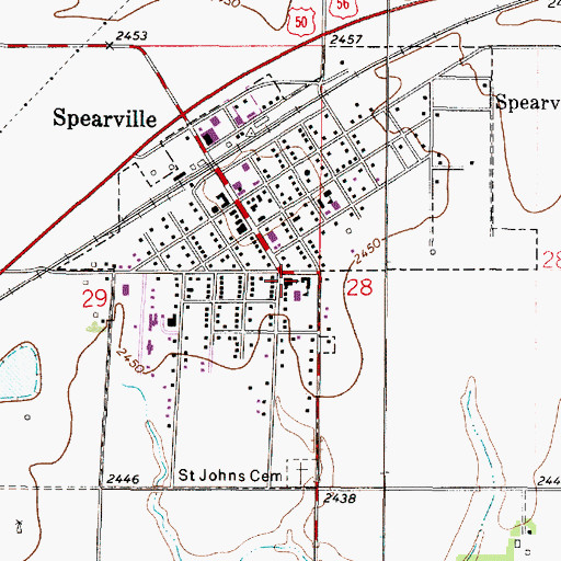 Topographic Map of Saint John's Catholic Church, KS