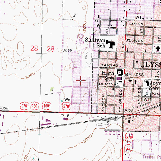Topographic Map of Saint John's Episcopal Church, KS