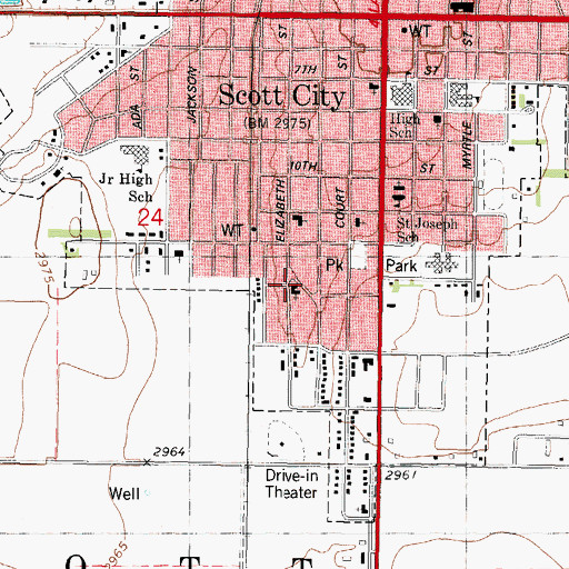 Topographic Map of Saint Luke Episcopal Church, KS