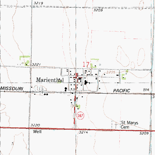 Topographic Map of Saint Mary's Catholic Church, KS