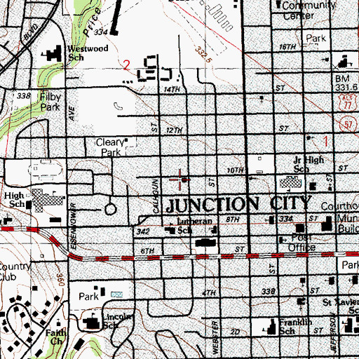 Topographic Map of Second Missionary Baptist Church, KS