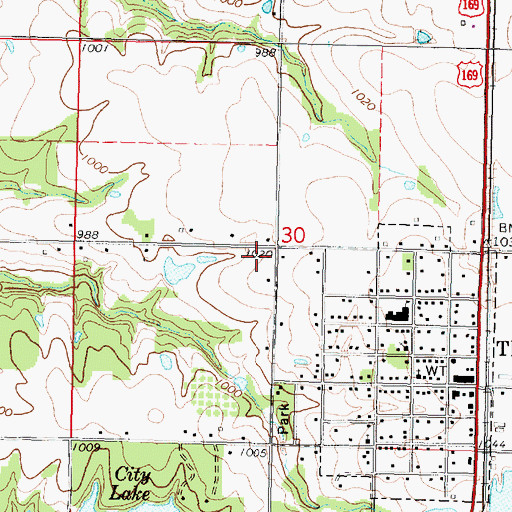 Topographic Map of Thayer Christian Church, KS