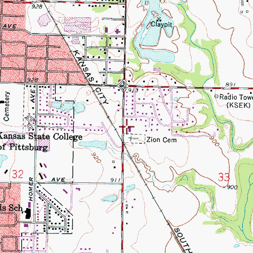 Topographic Map of The Church of Jesus Christ of Latter Day Saints, KS