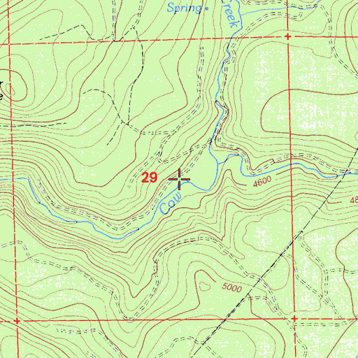 Topographic Map of West Hunt Creek, CA