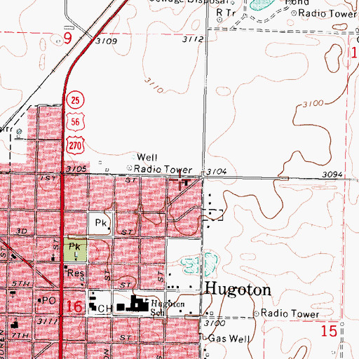 Topographic Map of Trinity Baptist Church, KS