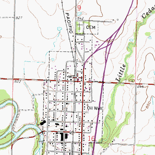 Topographic Map of Verdigris Valley Christian Fellowship, KS