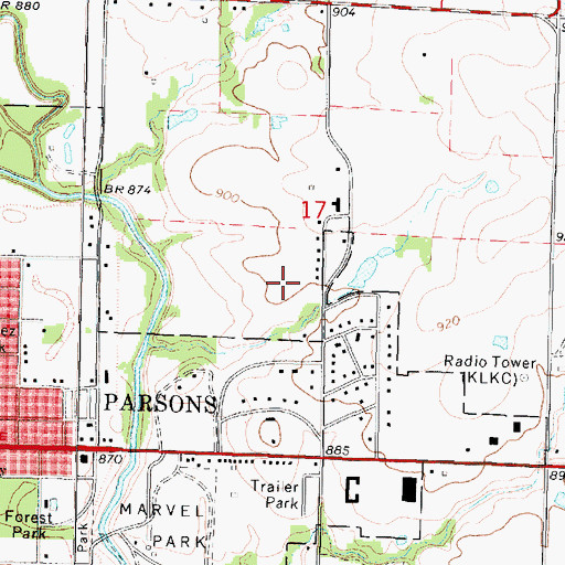 Topographic Map of Wesley United Methodist Church, KS