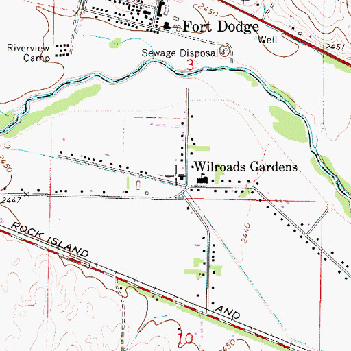 Topographic Map of Wilroads Christian Church, KS