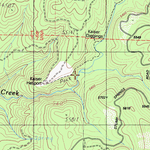 Topographic Map of West Kaiser Creek, CA