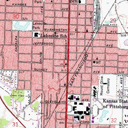 Topographic Map of Zion Lutheran Church, KS