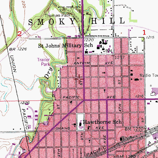 Topographic Map of Faith Word Fellowship, KS