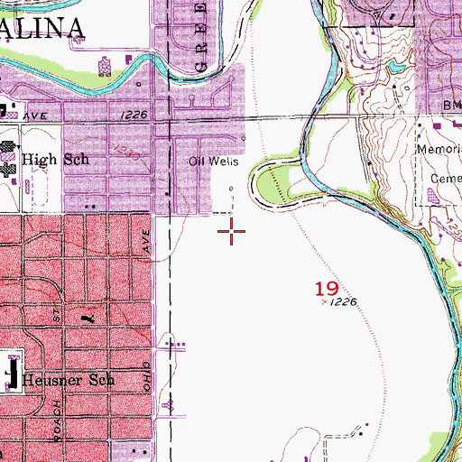 Topographic Map of First Church of God, KS