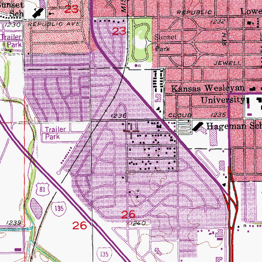 Topographic Map of First Covenant Church, KS