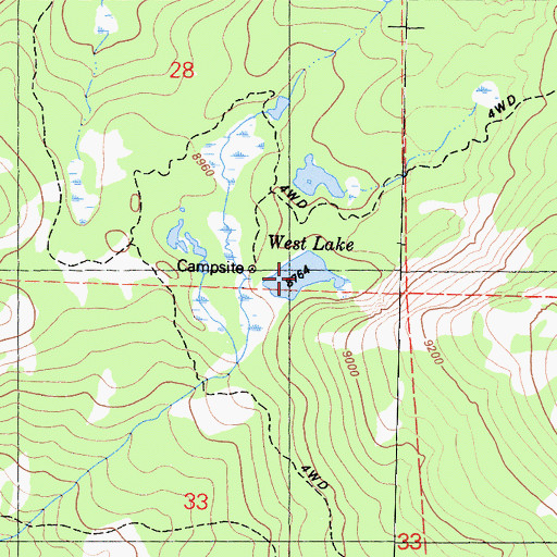 Topographic Map of West Lake, CA