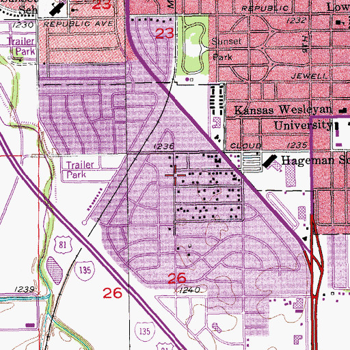 Topographic Map of Living Word of Christ Christian Center, KS