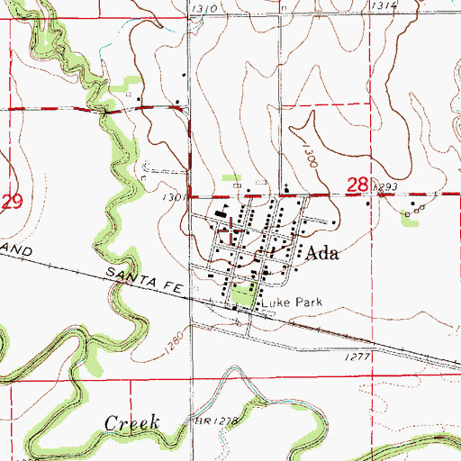 Topographic Map of Antioch Baptist Church, KS