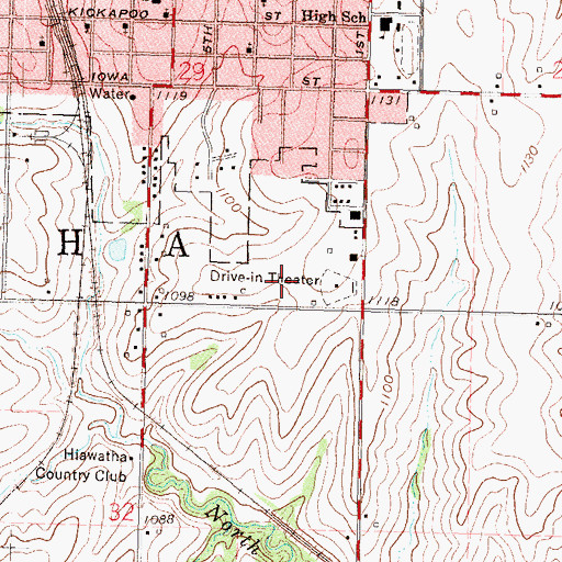 Topographic Map of First Baptist Church, KS