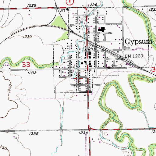 Topographic Map of First Baptist Church, KS