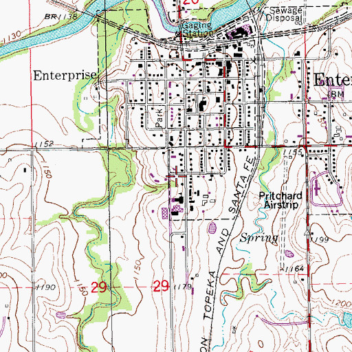 Topographic Map of Enterprise Seventh Day Adventist Church, KS