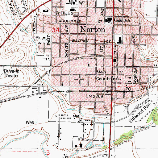 Topographic Map of Norton Seventh Day Adventist Church, KS