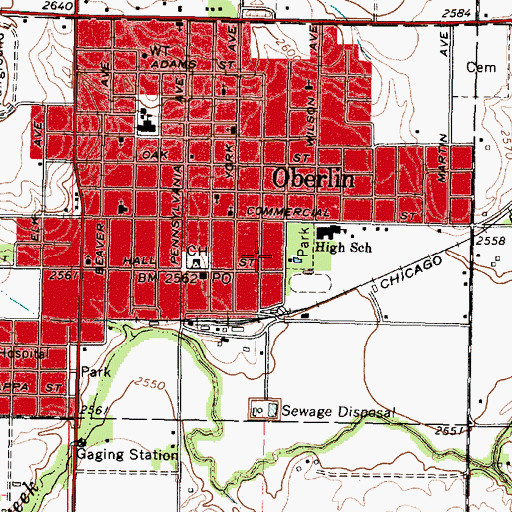 Topographic Map of Oberlin Seventh Day Adventist Church, KS