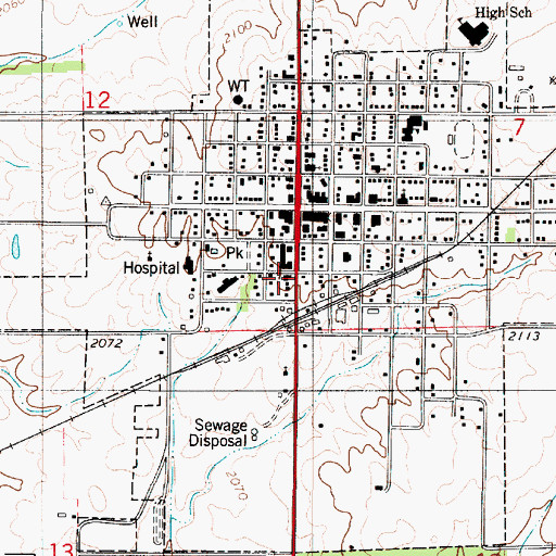 Topographic Map of Assembly of God Church, KS