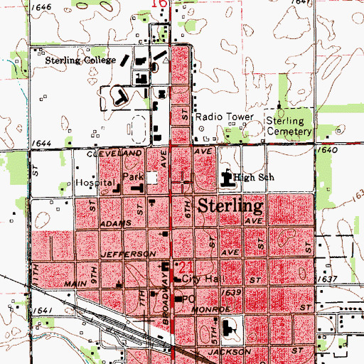 Topographic Map of Assembly of God Church, KS