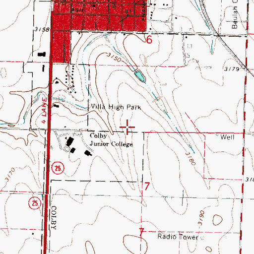 Topographic Map of College Drive Assembly of God Church, KS